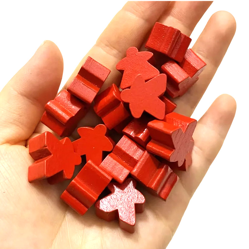 Maraming kulay na kahoy na meeple pawn game accessories