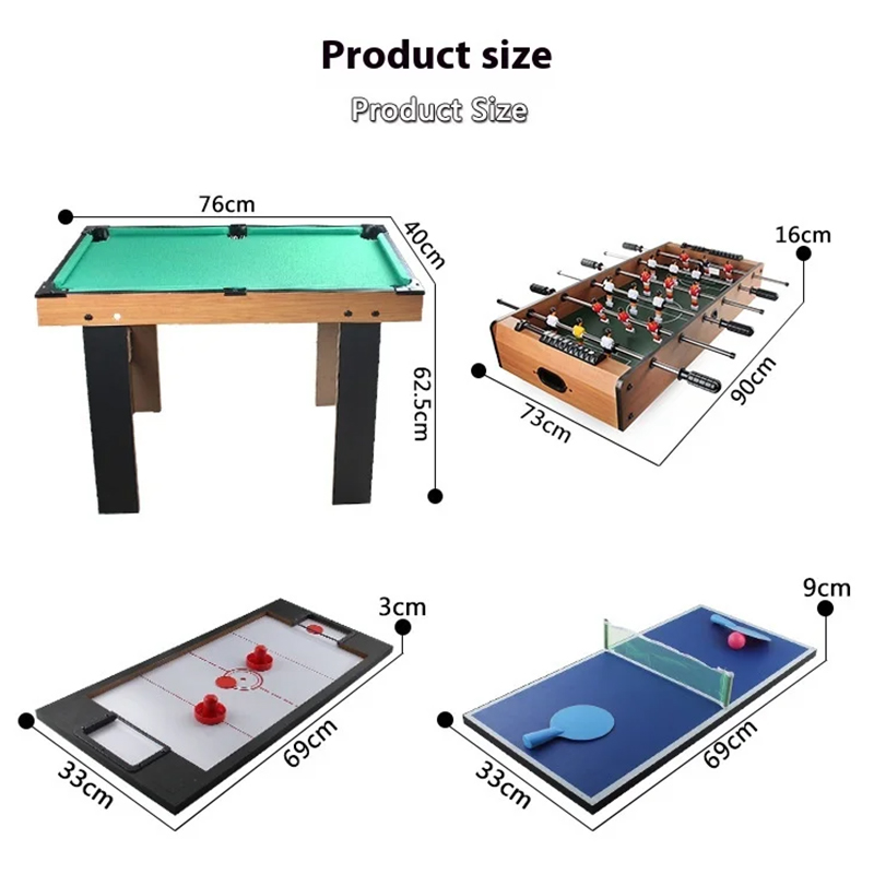 4-in-1 Multi-Game Table na may Foosball, Air Hockey, Table Tennis, at Pool