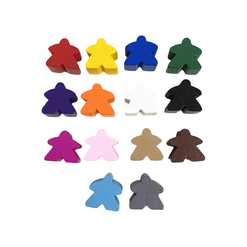 Maraming kulay na kahoy na meeple pawn game accessories