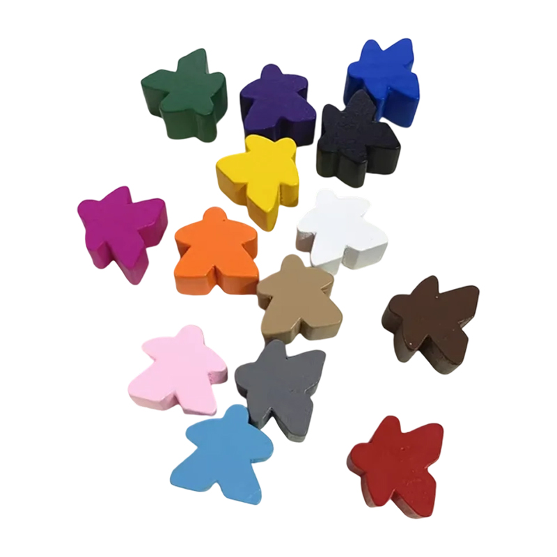 Maraming kulay na kahoy na meeple pawn game accessories