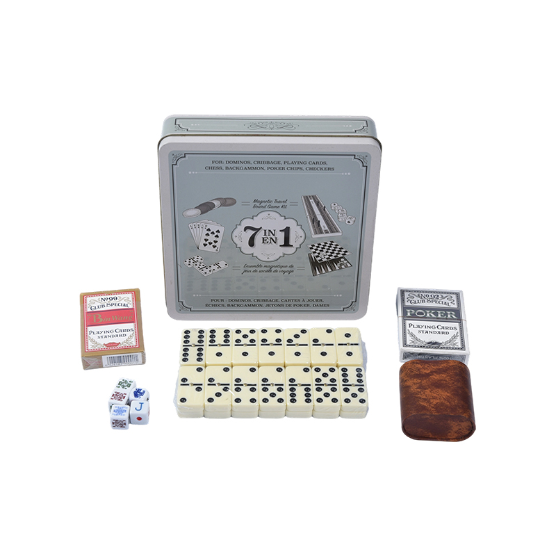 7-in-1 Travel Game Set na may Portable Iron Box