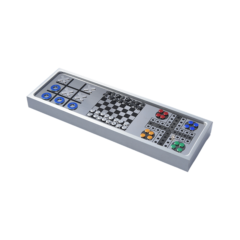 Aluminum alloyMagnetic 3-in-1 CHESS Game Set