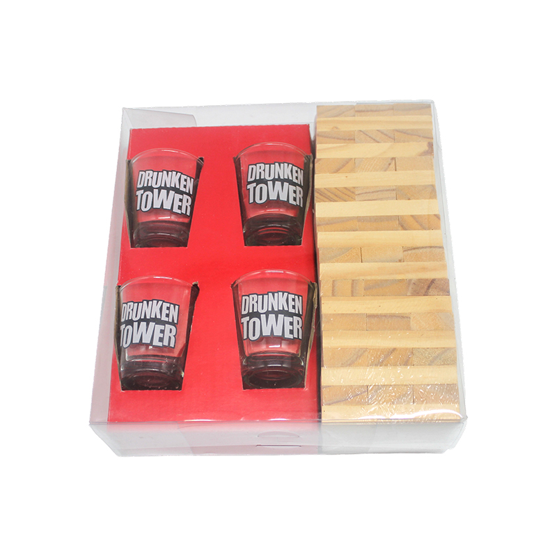 Wooden Drinking Jenga Set na may Shot Glasses