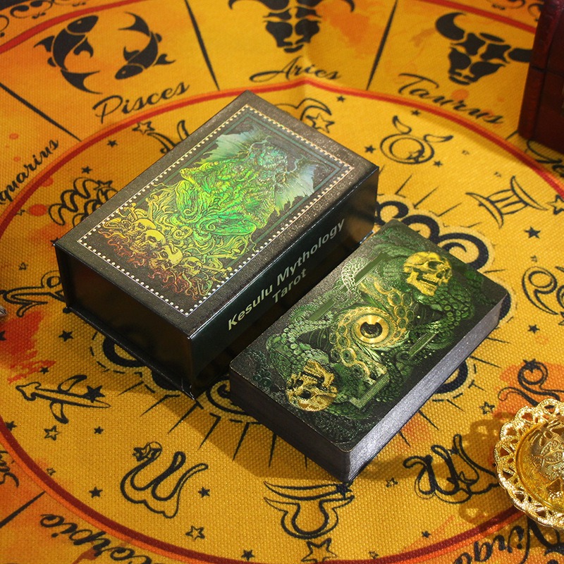 Mystical Green & Gold Edition - Mga Tarot Card ng Mythology ng Kesulu