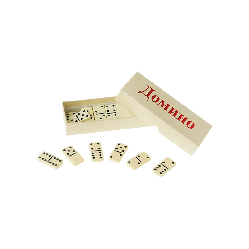 Tradisyonal na Double-Six Dominoes na Nakatakda sa Ivory Finish