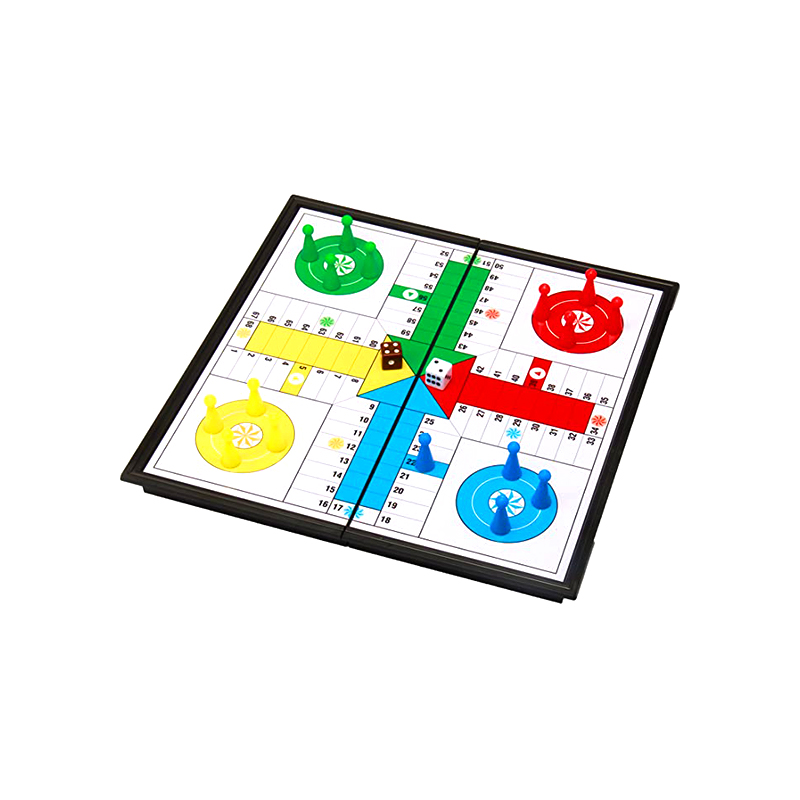 Portable Magnetic Board Game na may Dice and Pieces Classic Ludo Game Set