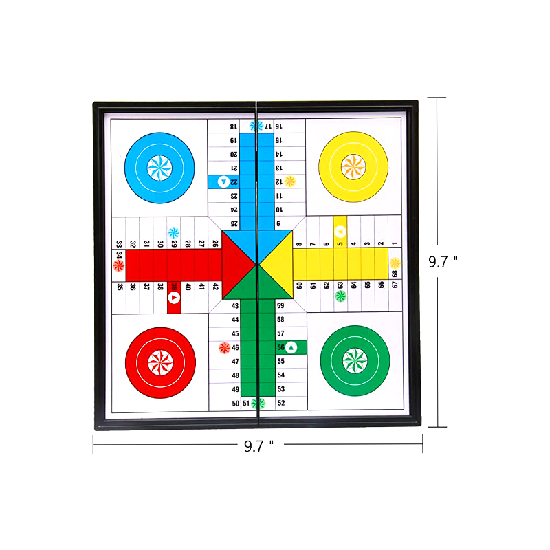 Portable Magnetic Board Game na may Dice and Pieces Classic Ludo Game Set