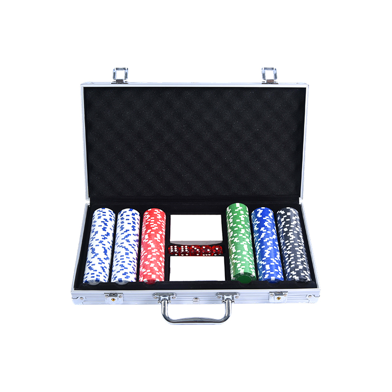 Aluminum Case na Kumpleto sa Dice at Dealer Button Premium Poker Chip Set