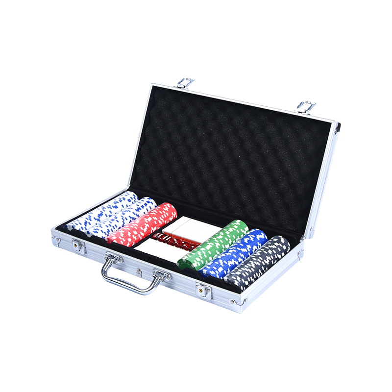 Aluminum Case na Kumpleto sa Dice at Dealer Button Premium Poker Chip Set