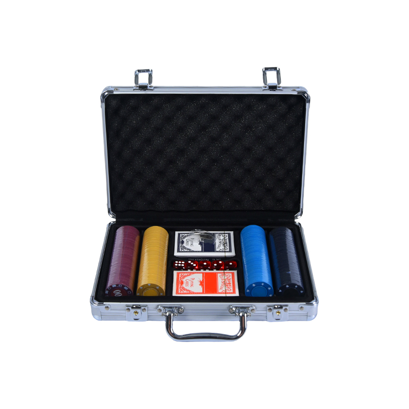 Black Textured Aluminum Poker Chip Set Case na may Accessories