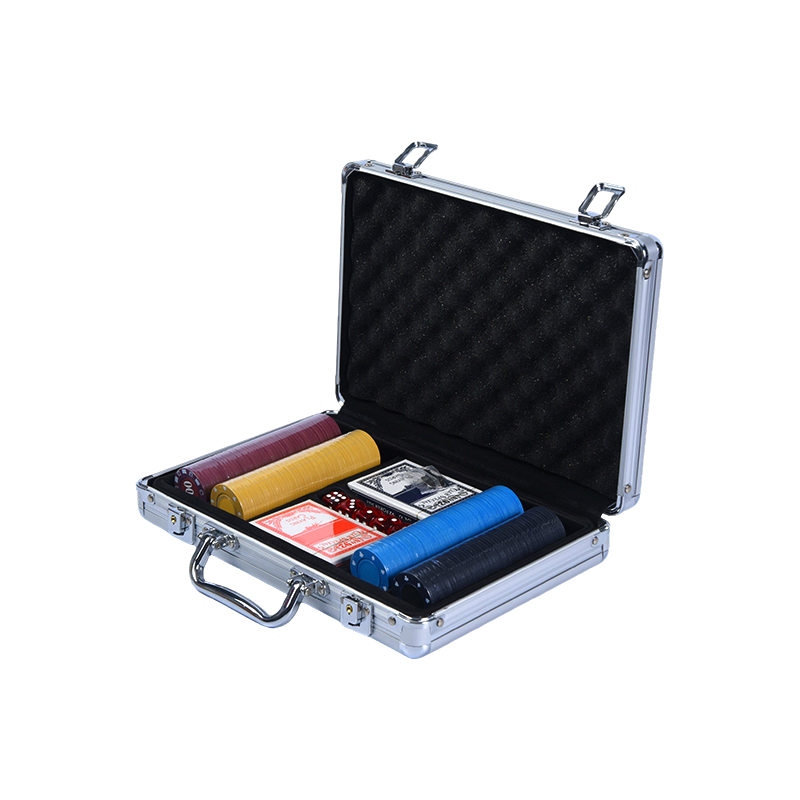Black Textured Aluminum Poker Chip Set Case na may Accessories