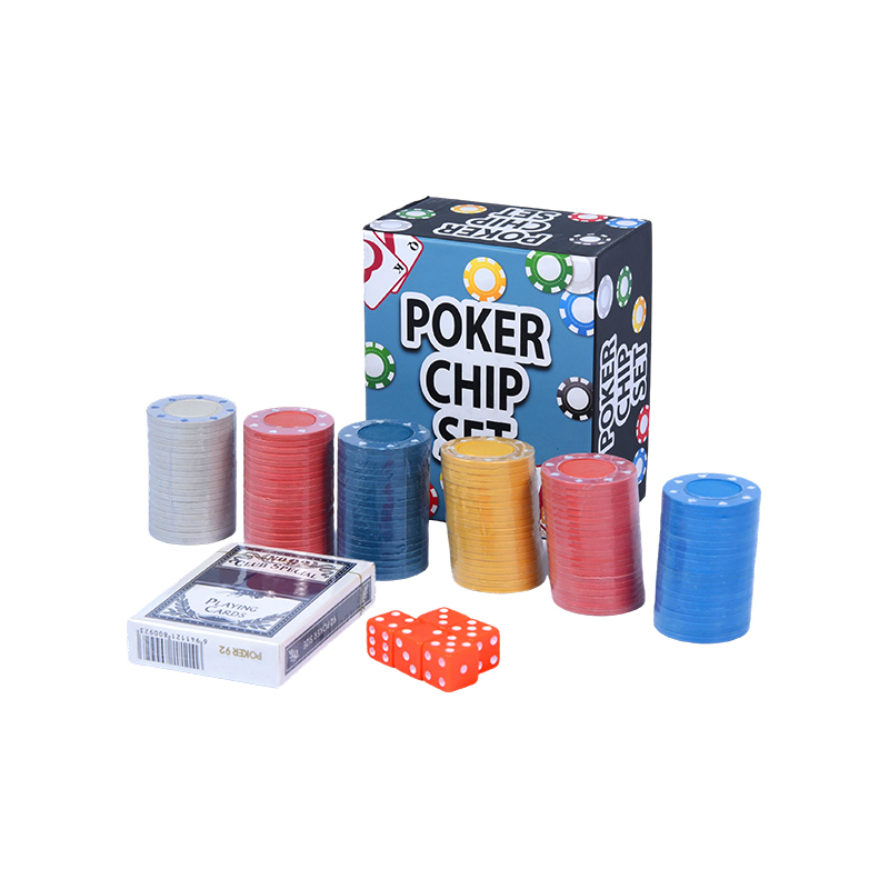 Kumpleto sa Colored Chips, Playing Cards, at Dice Poker Chip Set
