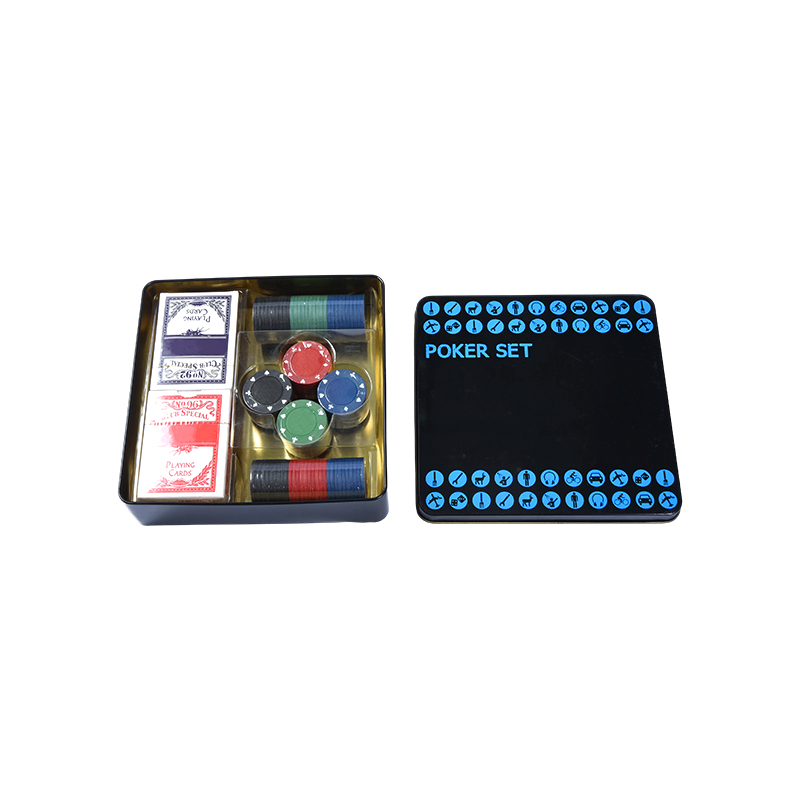 Black Poker Set sa Metal Tin – Kumpleto sa Chips, Cards, at Accessories