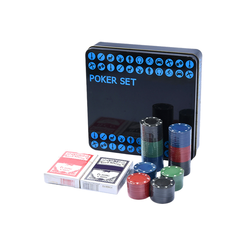 Black Poker Set sa Metal Tin – Kumpleto sa Chips, Cards, at Accessories