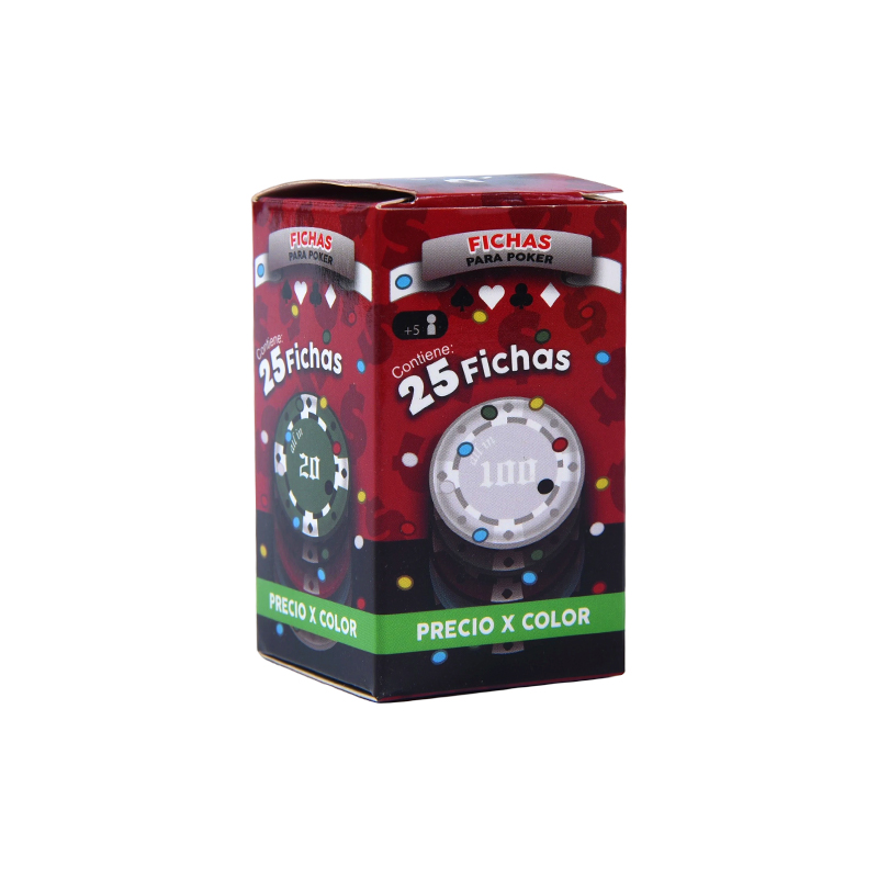 Color Poker Chips Set – 25-Piece Assorted Color Chips sa Packaging Box