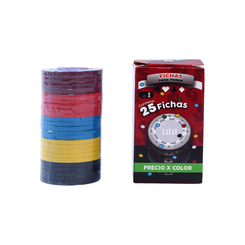 Color Poker Chips Set – 25-Piece Assorted Color Chips sa Packaging Box
