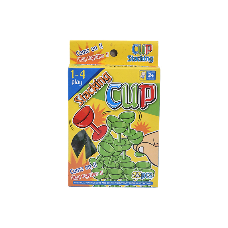 Toddler Developmental Toy - 23-Piece Plastic Stacking Cup na may Cartoon Design