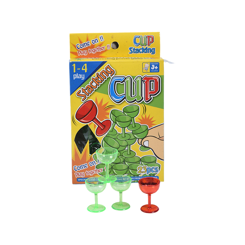 Toddler Developmental Toy - 23-Piece Plastic Stacking Cup na may Cartoon Design