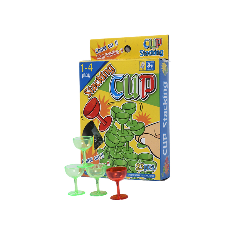 Toddler Developmental Toy - 23-Piece Plastic Stacking Cup na may Cartoon Design