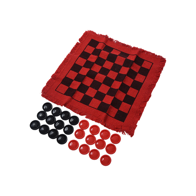 Classic Checkers Game Set na may Fringed Board