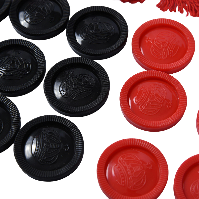 Classic Checkers Game Set na may Fringed Board