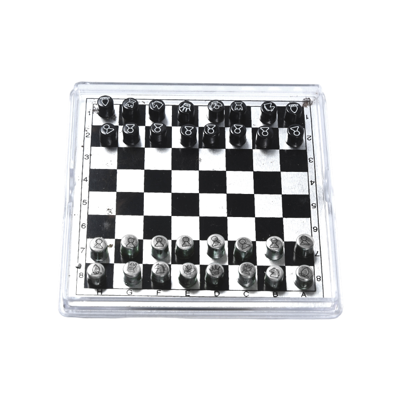 Magnetic Metal International Chess Set sa Clear Acrylic Case