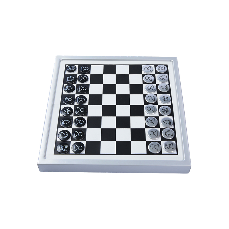 Modern White Frame Edition Wall-Mountable Magnetic Chess Set