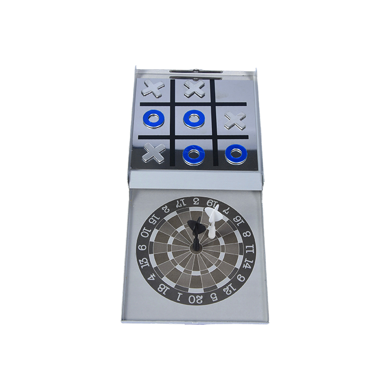 Portable Metal Case Edition Magnetic Dart at Tic-Tac-Toe Combo Game
