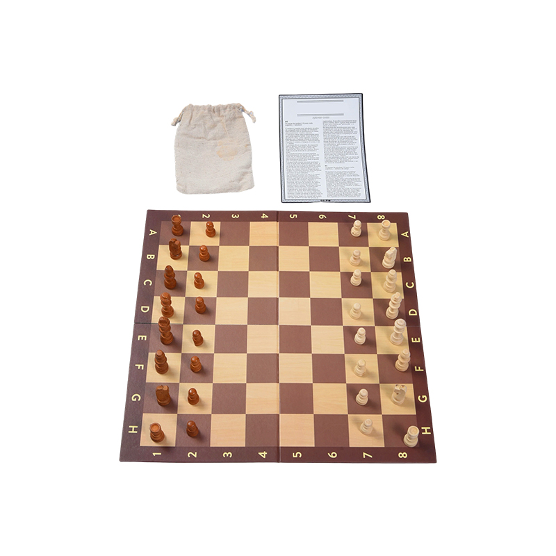 Storage Bag at Mga Tagubilin Wooden Foldable Chess Set