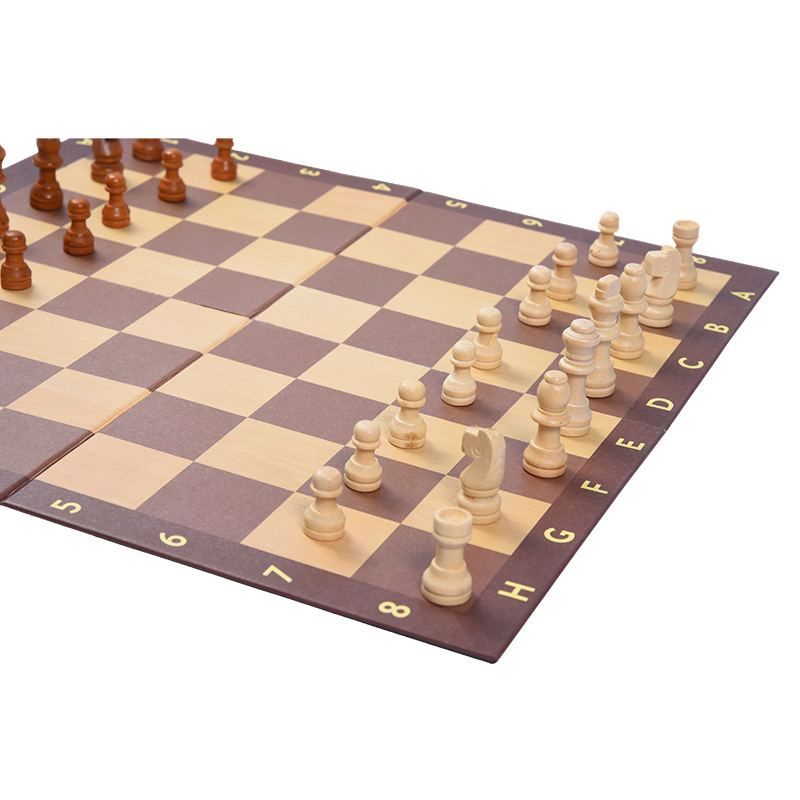 Storage Bag at Mga Tagubilin Wooden Foldable Chess Set