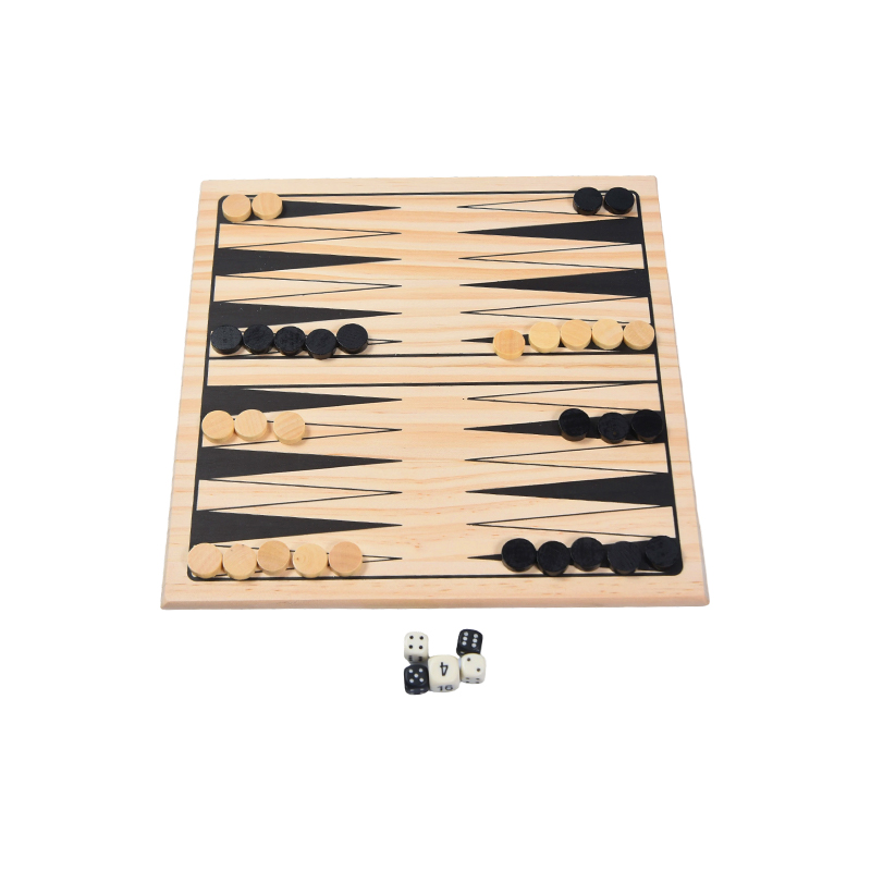 Wooden Game Set na may Vintage at Colorful Packaging Classic Backgammon Board Game