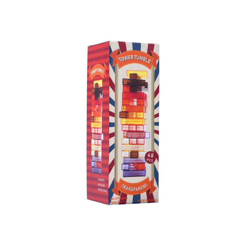 48-Piece Color-Stacking Challenge na Transparent Tower Tumble Game