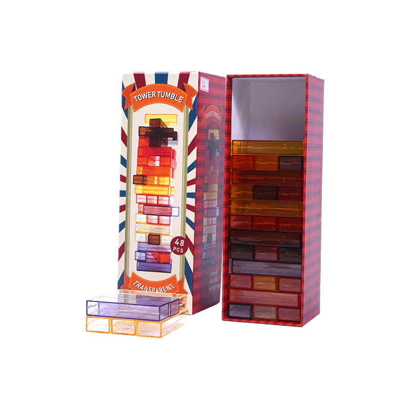 48-Piece Color-Stacking Challenge na Transparent Tower Tumble Game