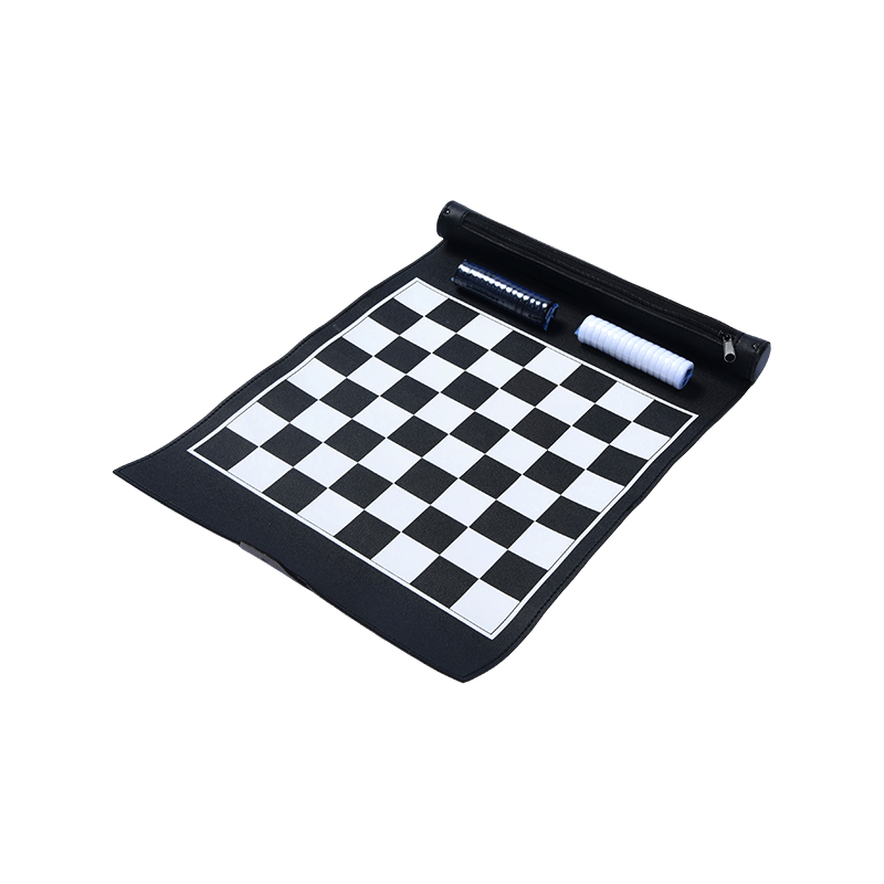 Portable PU Checkers Game Set na may Storage Pouch