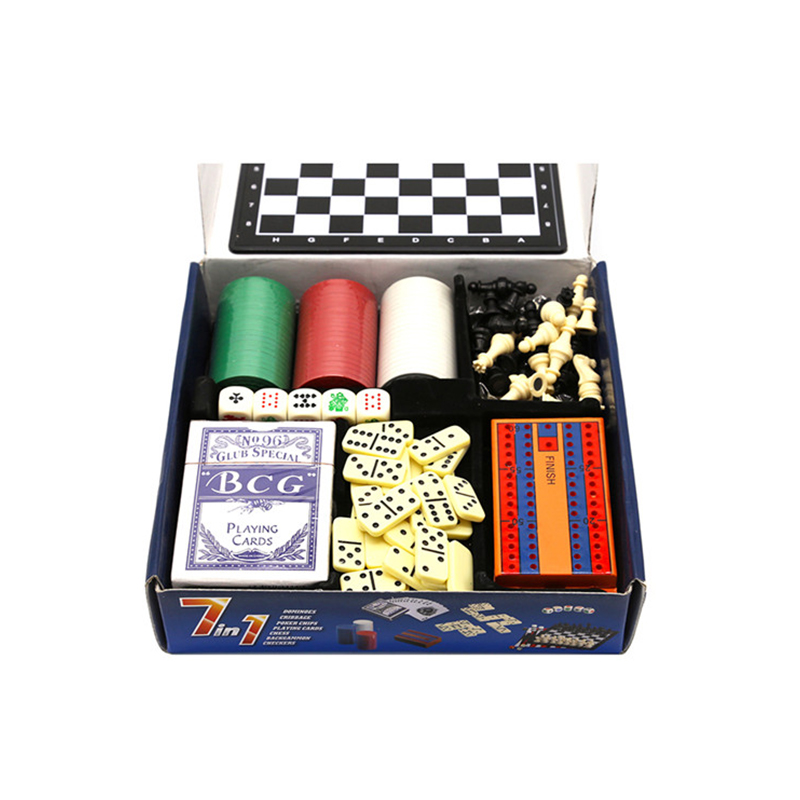 Classic Multi-Game Set - Chess, Dominoes, Poker at Checkers Combo