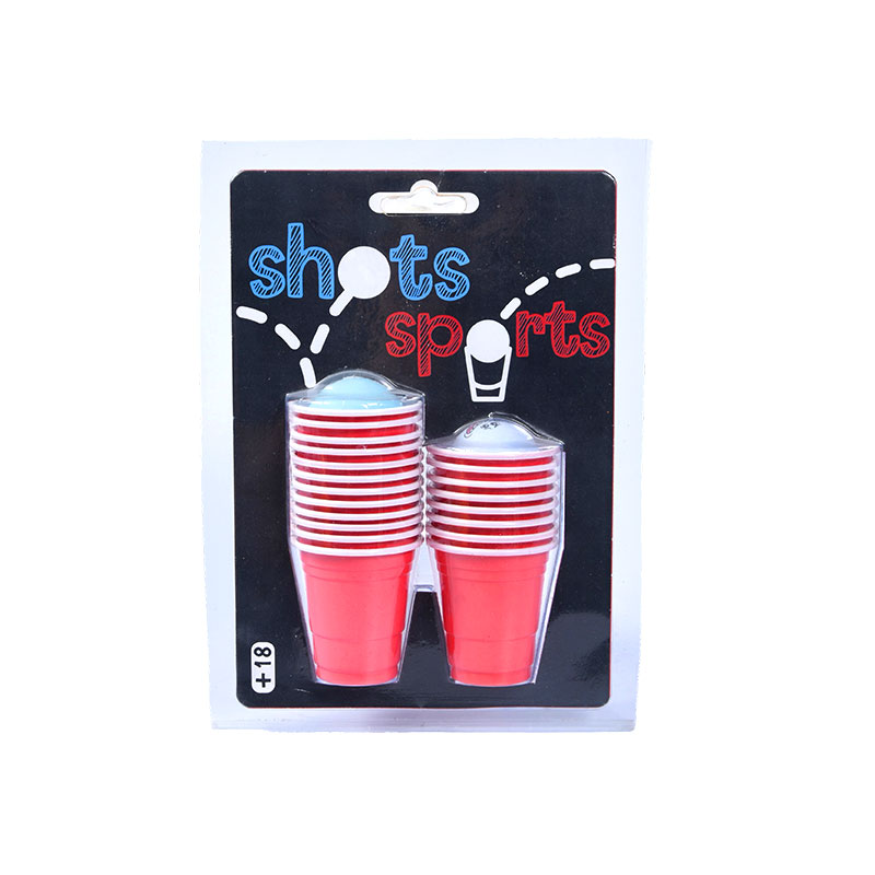 Shots Sports Plastic Cups - 18-Piece Set para sa Beer Pong at Drinking Games