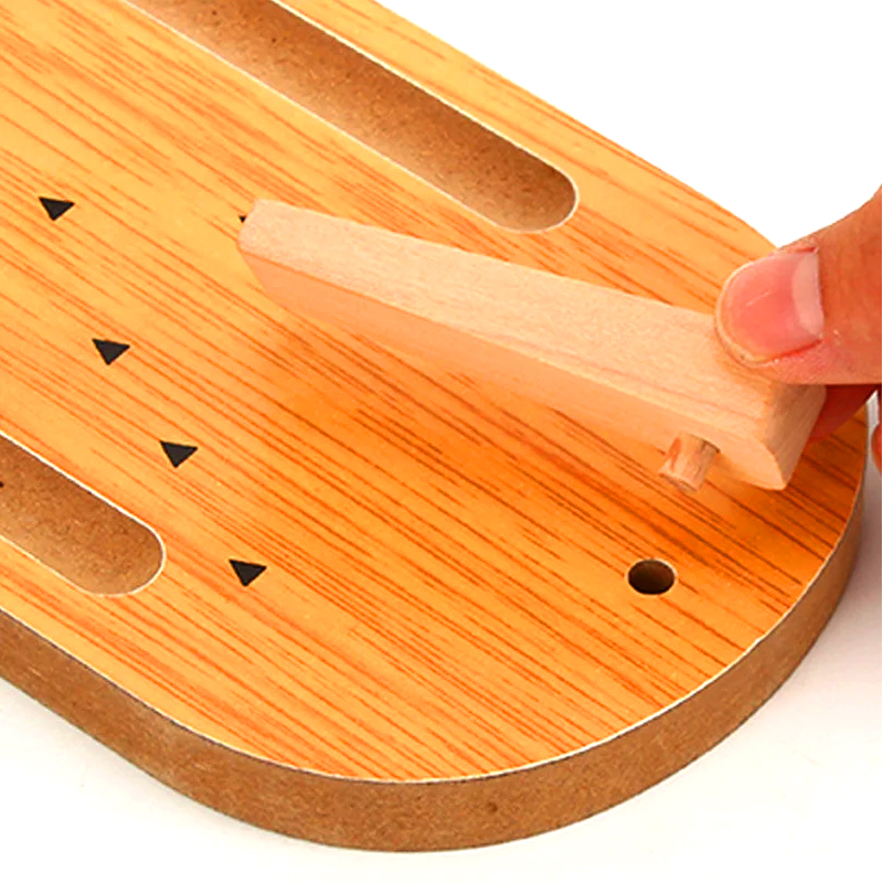 Compact Wooden Set na may Steel Ball at Pins Mini Desktop Bowling Game