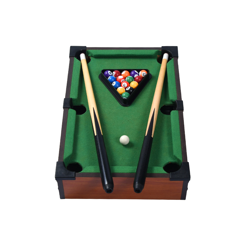 Mini Desktop Pool Table - Compact Billiards Set na may Triangle Rack, Cues, at Balls