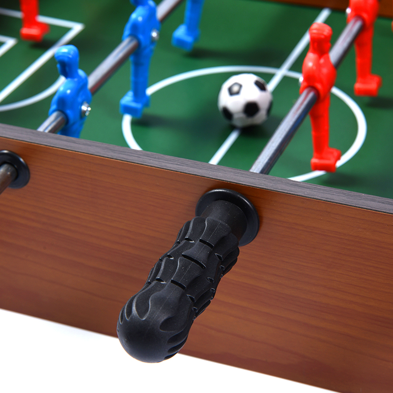 Classic Wooden Foosball Table - Compact Desktop Game na may Vibrant na Manlalaro at Score Tracker