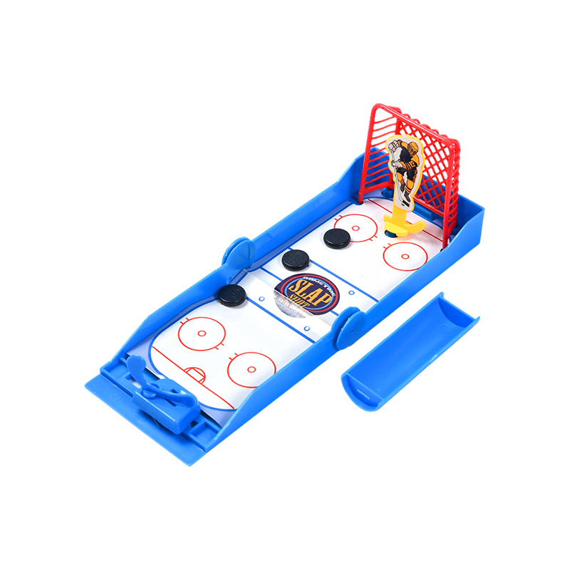 Compact Desktop Ice Hockey na may Spring-Loaded Launcher Slap Shot Mini Hockey Game