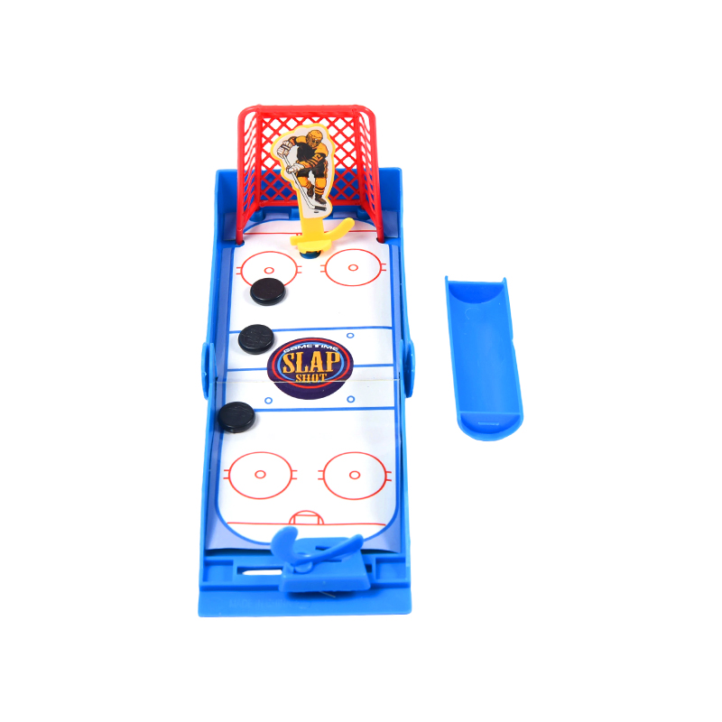 Compact Desktop Ice Hockey na may Spring-Loaded Launcher Slap Shot Mini Hockey Game