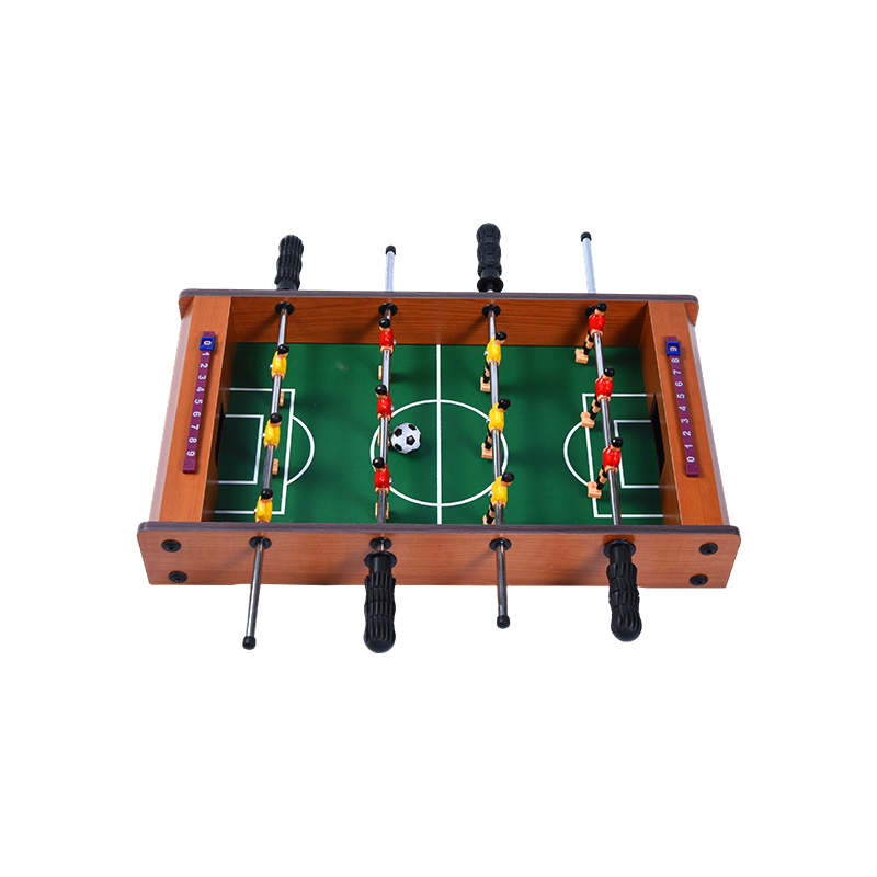 Compact Soccer Game na may Vibrant na Manlalaro at Score Tracker Wooden Desktop Foosball Table
