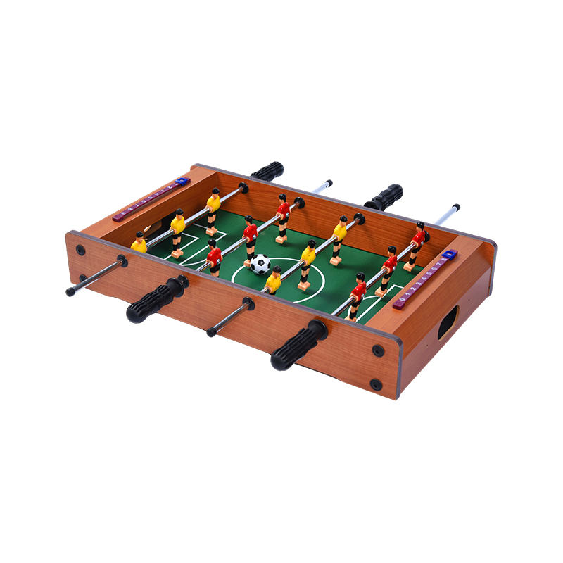 Compact Soccer Game na may Vibrant na Manlalaro at Score Tracker Wooden Desktop Foosball Table